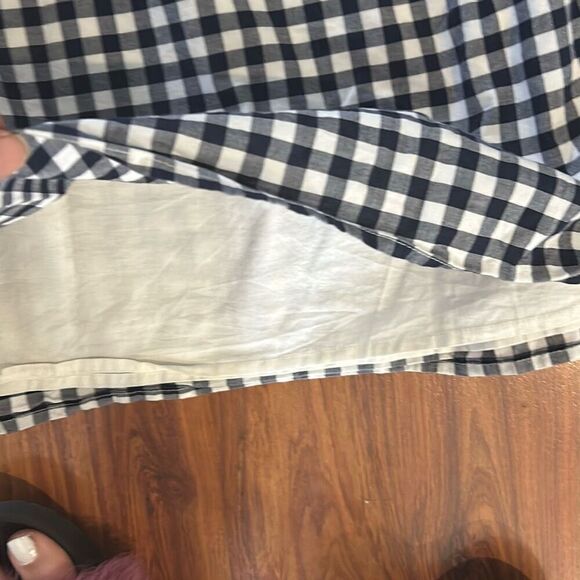 Abercrombie & Fitch vintage dark navy white gingham tunic top. Mini dress s - Picture 3 of 4